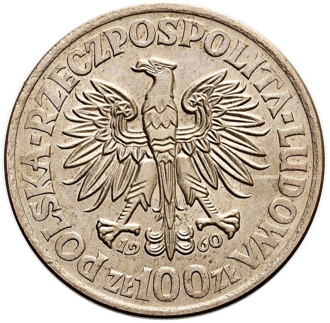 Polska po 1945. PRL 100 złotych 1960, Mieszko i Dąbrówka, PRÓBA, miedzionikiel