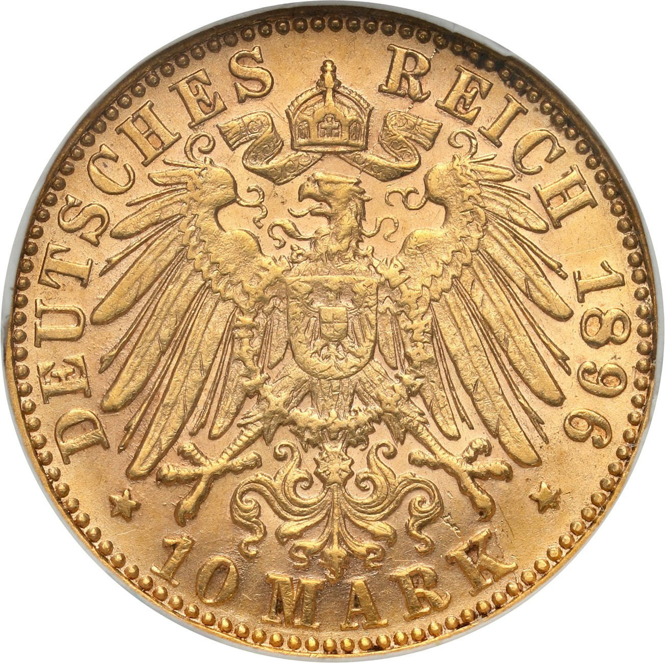 Niemcy, Wirttembergia. 10 Marek 1896 F, Stuttgart GCN MS65