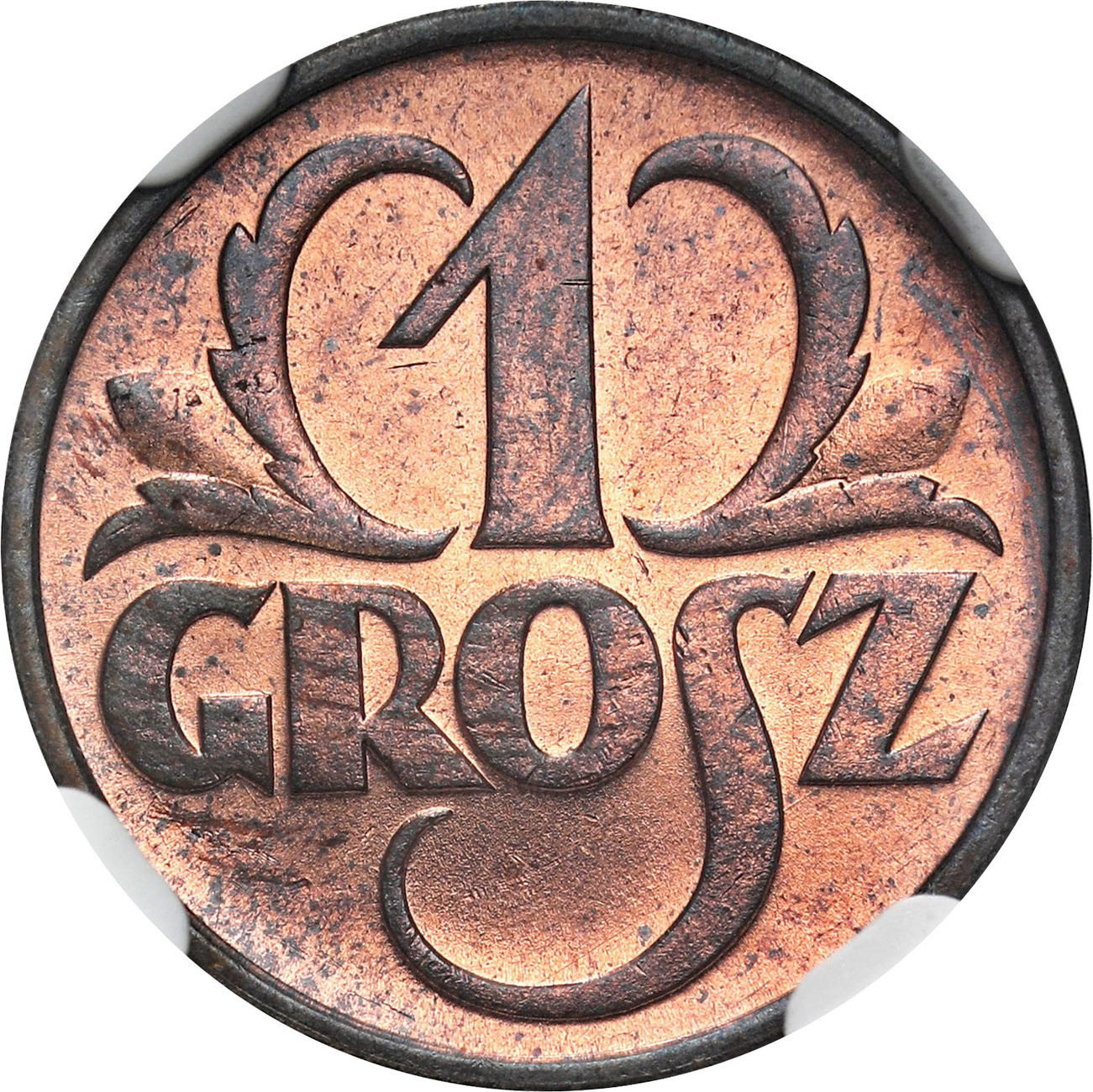 II RP 1 grosz 1935 NGC MS64 RB