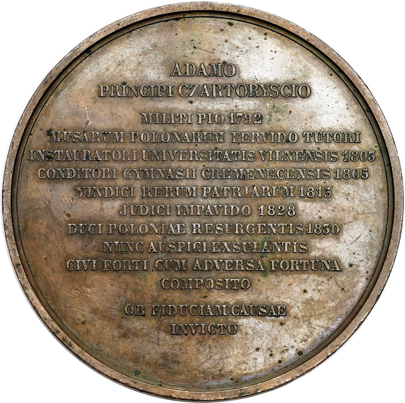 Adam książę Czartoryski medal 1847, Barre, Paryż