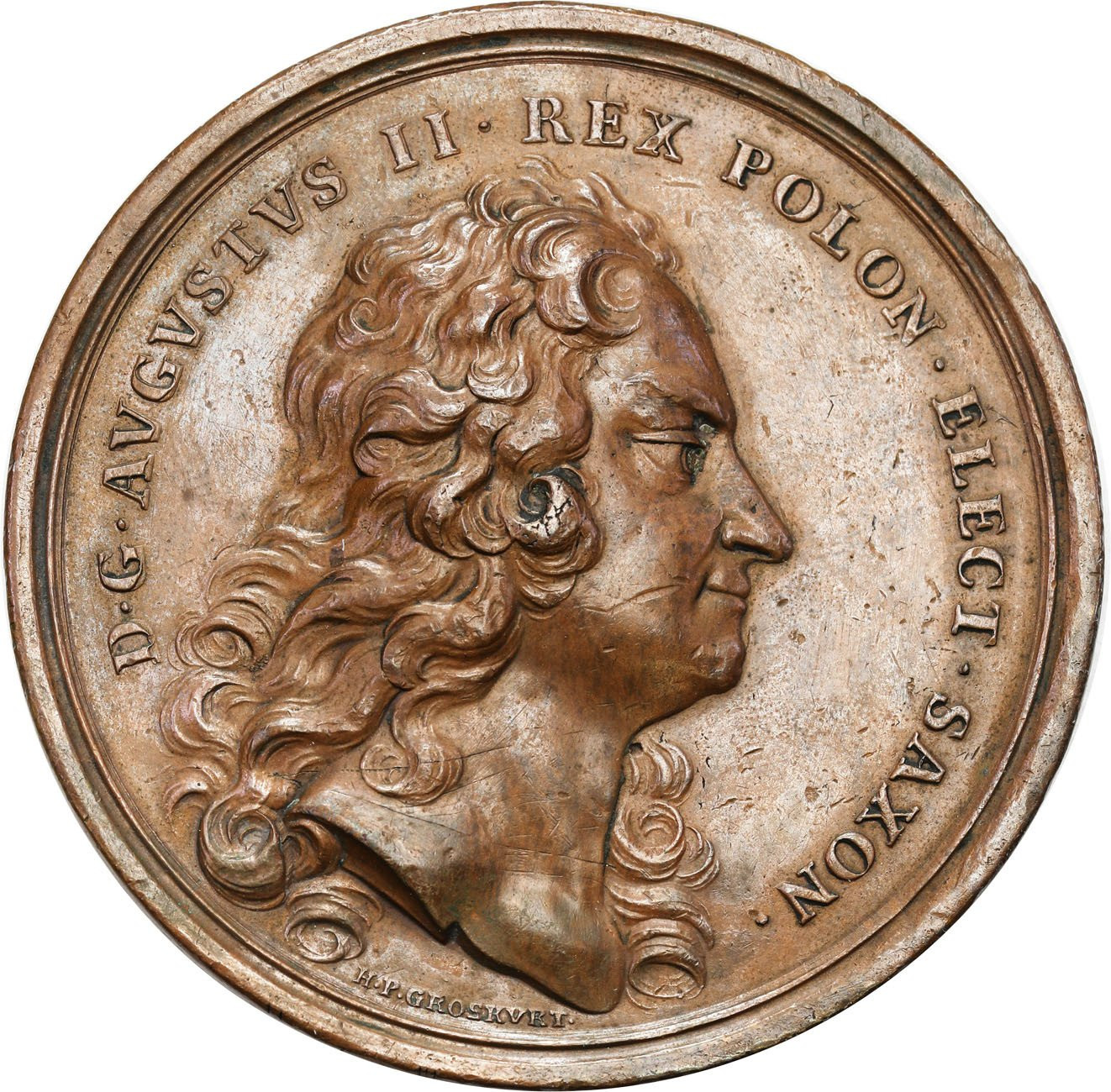 August III Sas. Medal na ustanowienie Orderu Orła Białego, brąz – RZADKOŚĆ