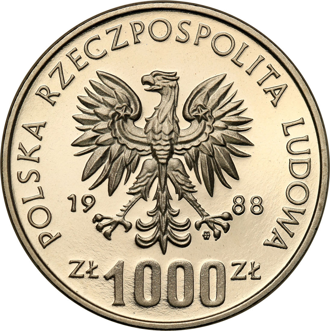  PRL. PRÓBA Nikiel 1000 złotych 1988 – Jadwiga