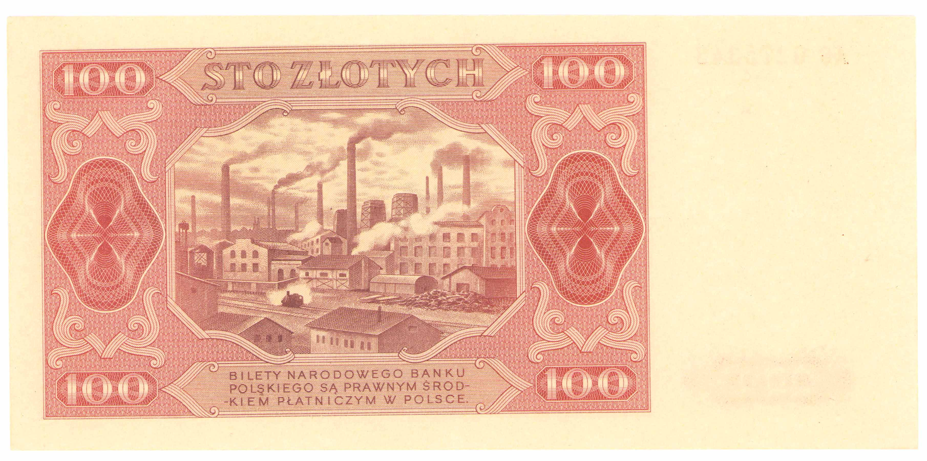 100 złotych 1948 seria AG – PIĘKNE