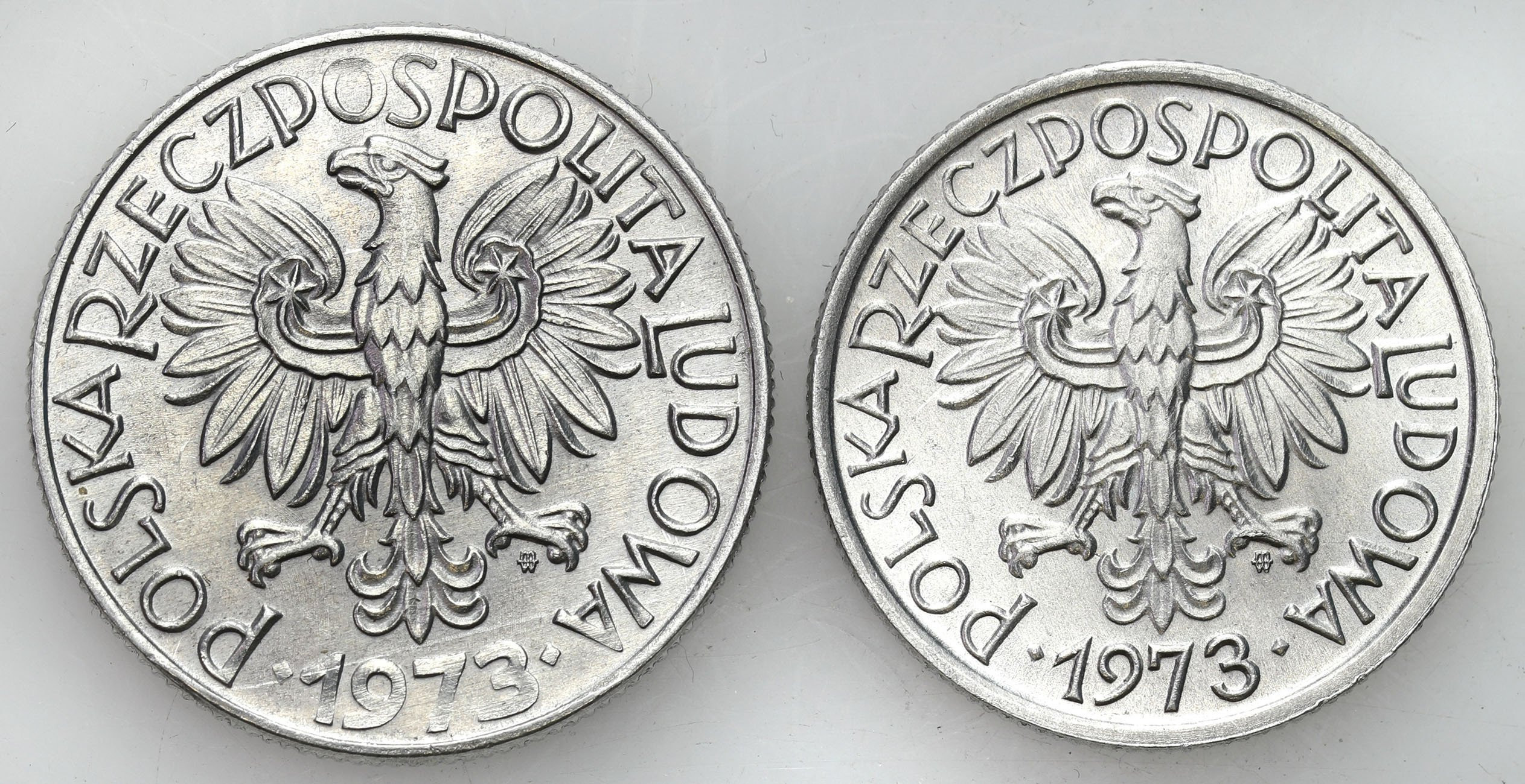 PRL. 5 złotych 1973 Rybak i 2 złote 1973 Jagody