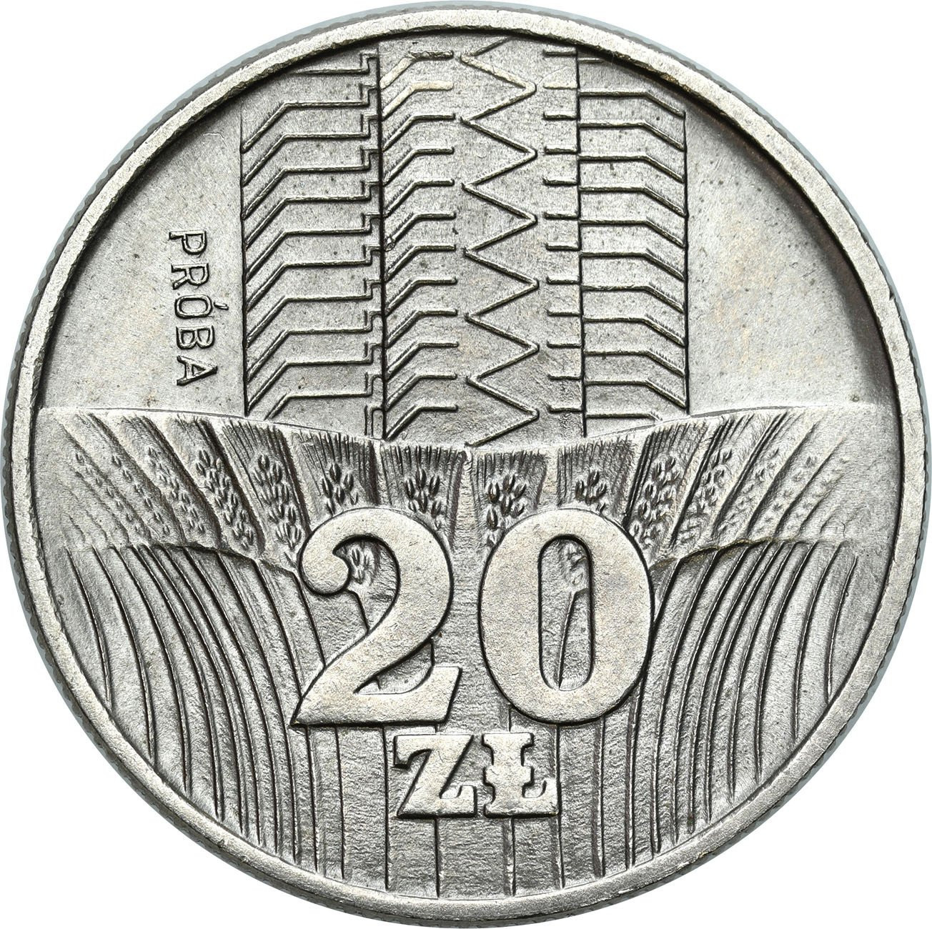 PRÓBA miedzionikiel 20 złotych 1973 wieżowiec i kłosy 