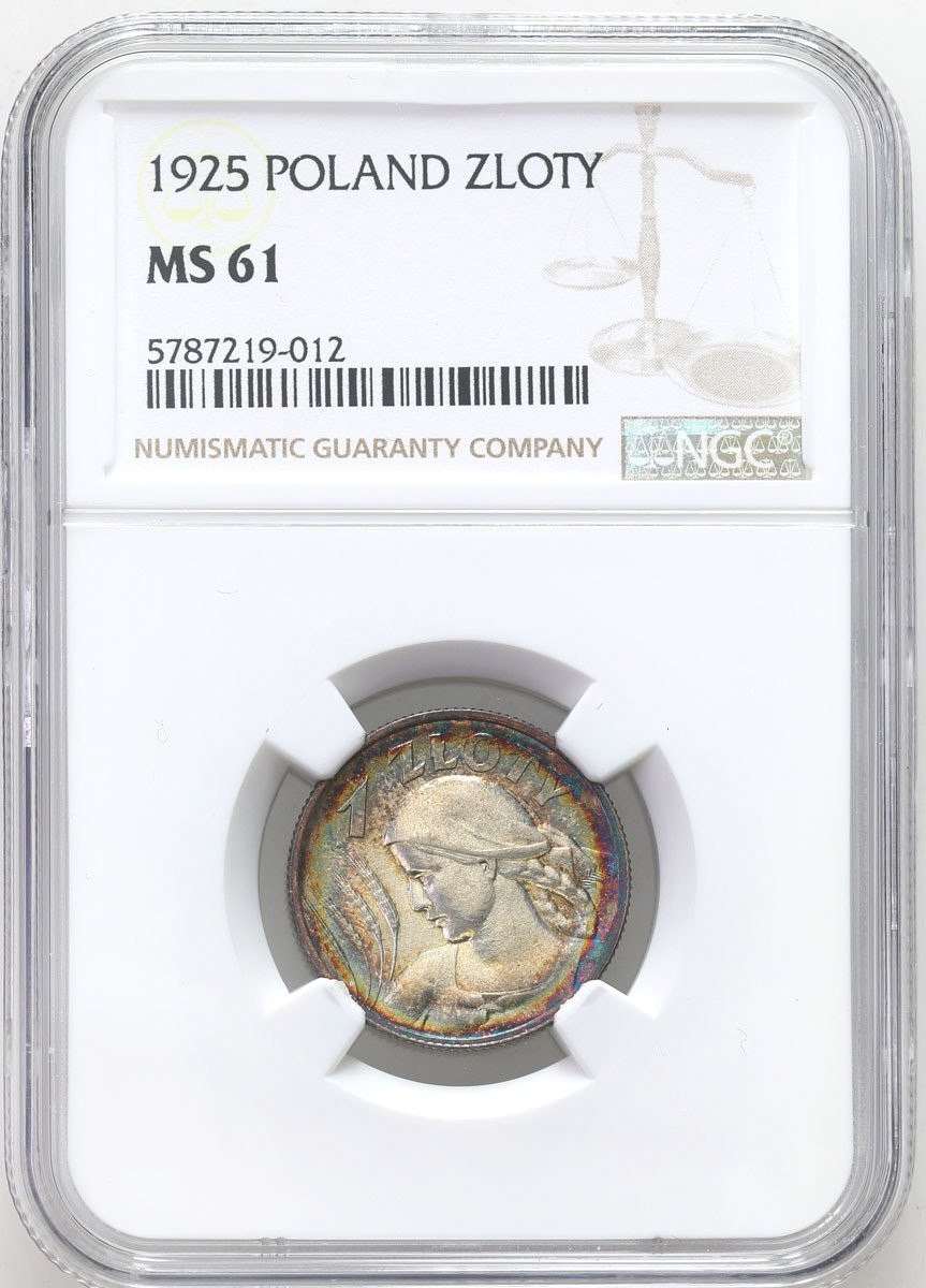 II RP. 1 złoty 1925, Londyn NGC MS61 - PIĘKNE