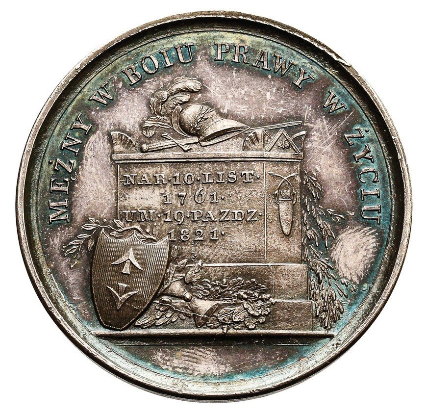 Królestwo Polskie / Rosja. Medal 1821, na cześć generała Stanisława Mokronoskiego