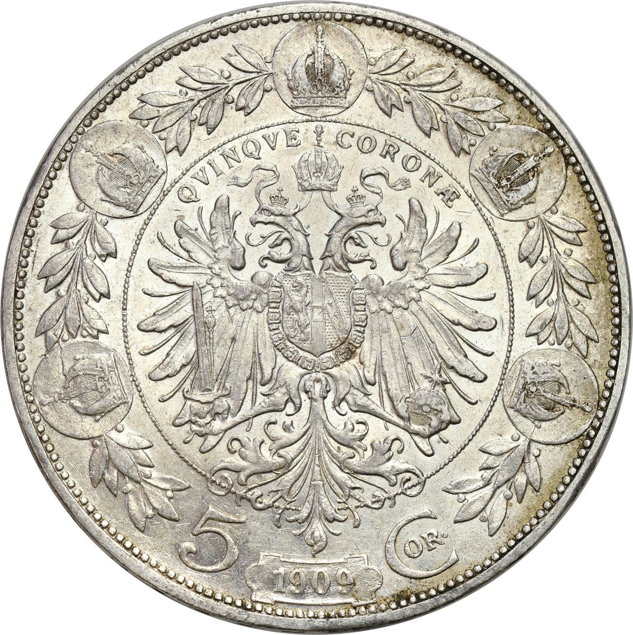 Austria, Franciszek Józef I. 5 koron 1909, Wiedeń – ŁADNE