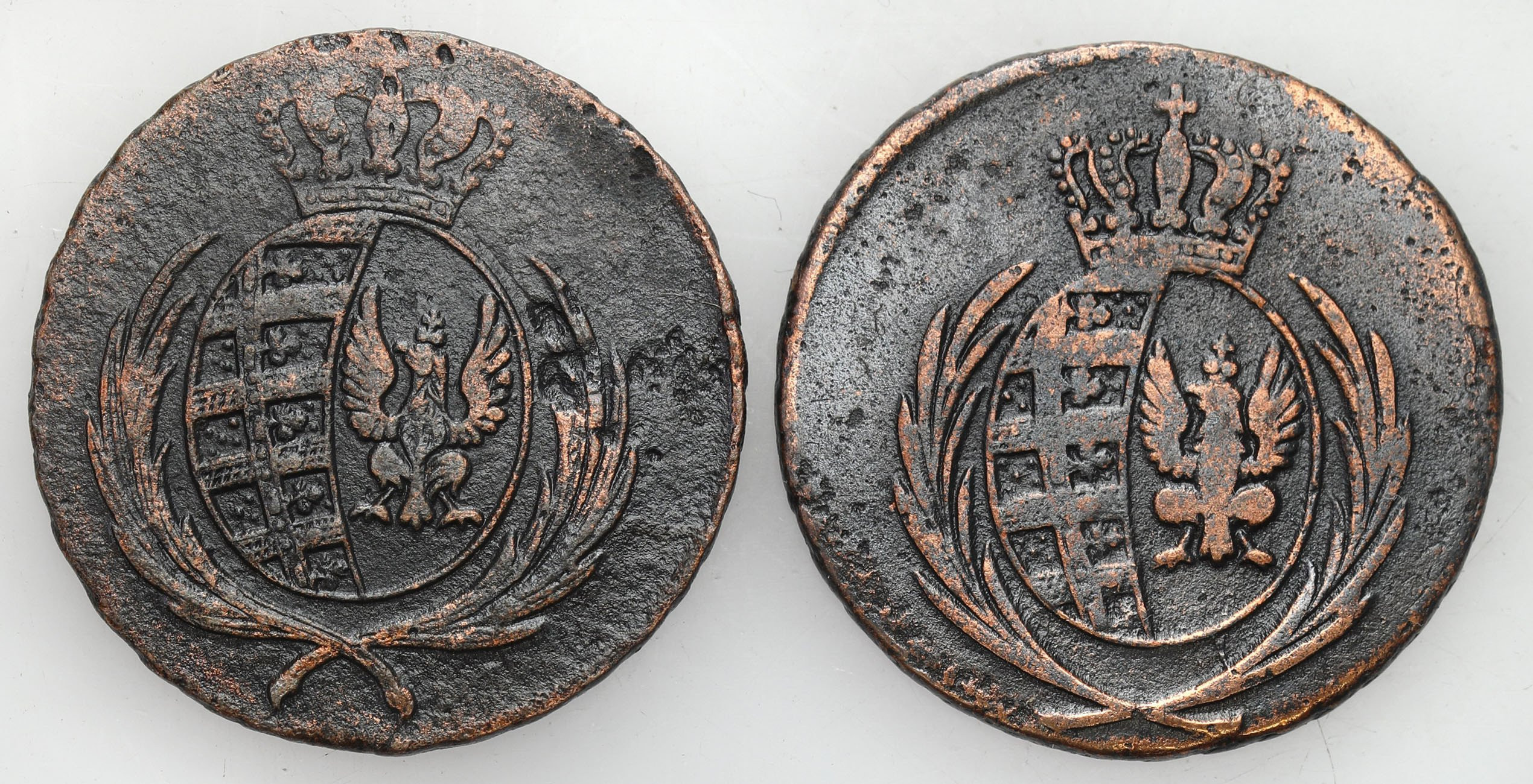 Księstwo Warszawskie. Trojak (3 grosze) 1811 IS i 1812 IB, Warszawa, zestaw 3 monet