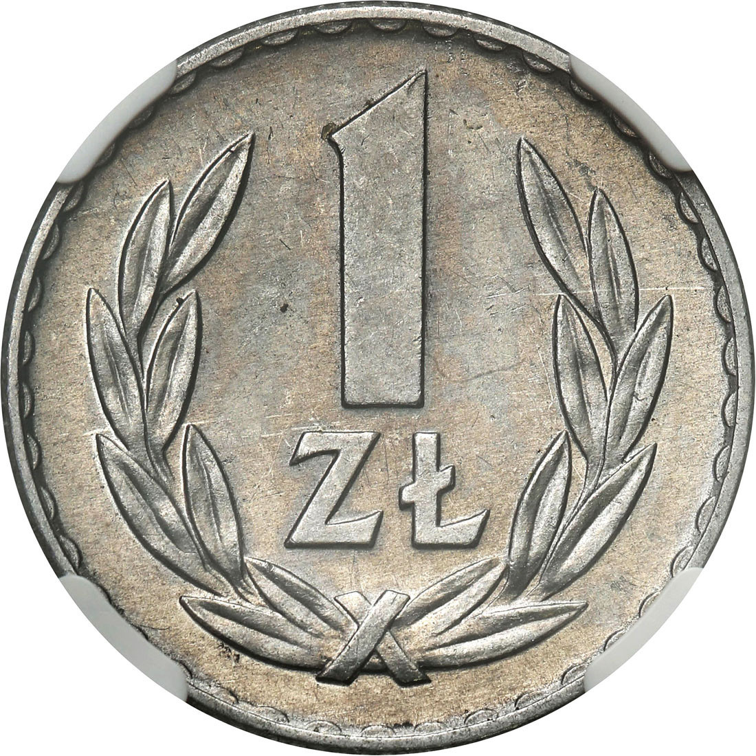 PRL. 1 złoty 1966 Aluminium NGC MS62 - RZADKIE