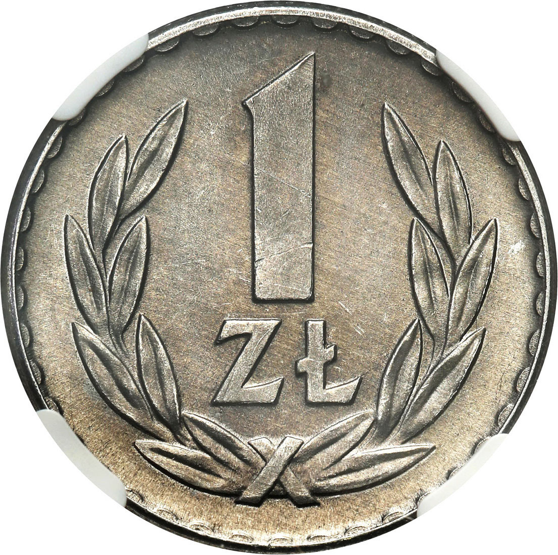 PRL. 1 złoty 1966 Aluminium NGC MS66 - RZADKIE