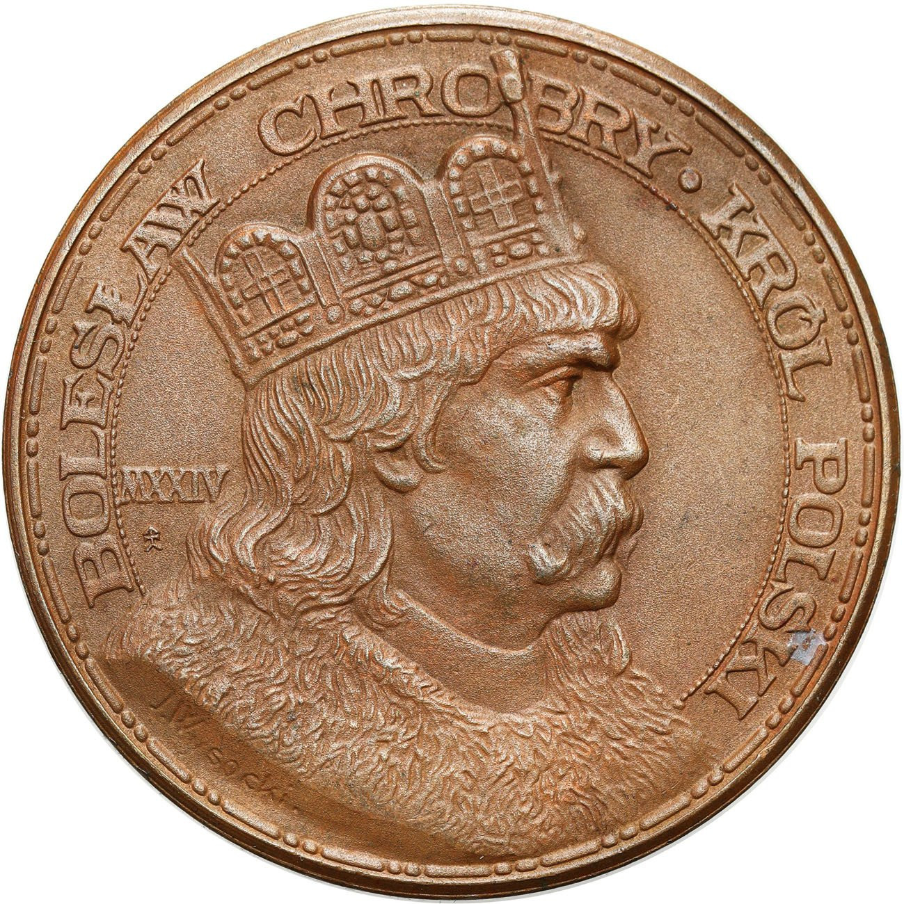 II RP. Medal 1924 Bolesław Chrobry, brąz