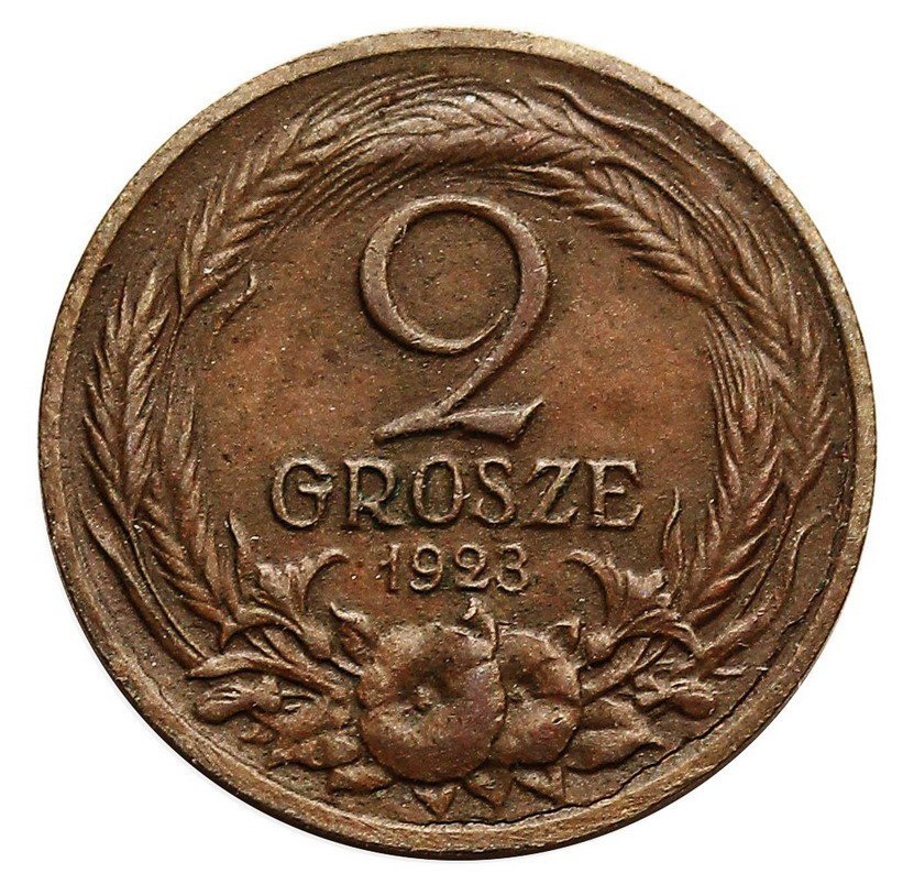 II RP. 2 grosze 1923, PRÓBA, brąz