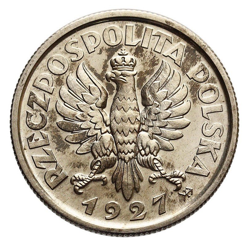 II RP. 2 złote 1927, głowa kobiety, PRÓBA, srebro