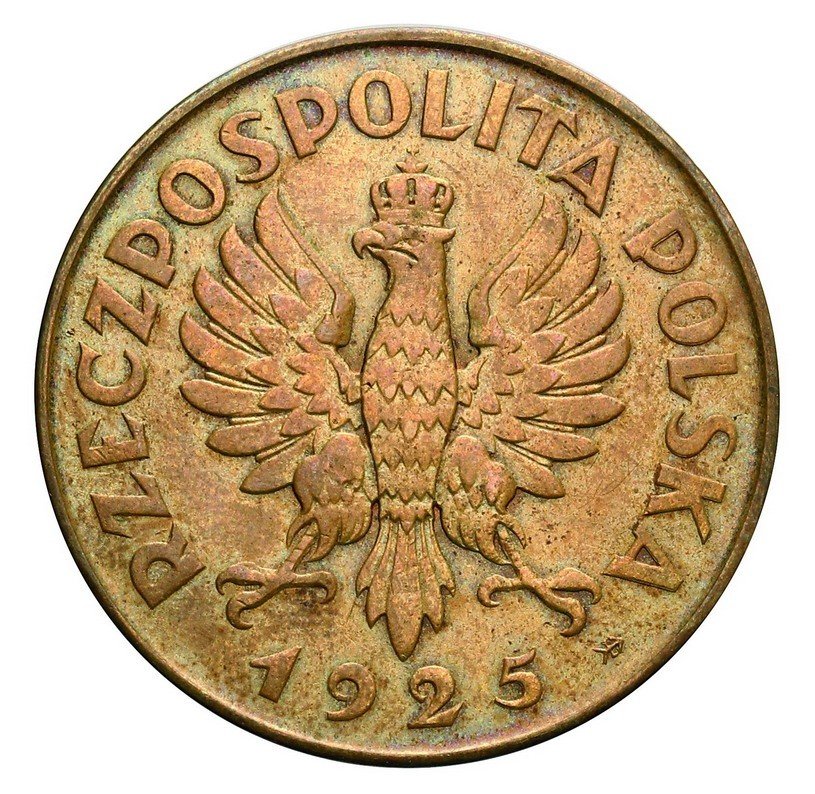 II RP. 5 złotych 1925, Konstytucja, PRÓBA, tombak 