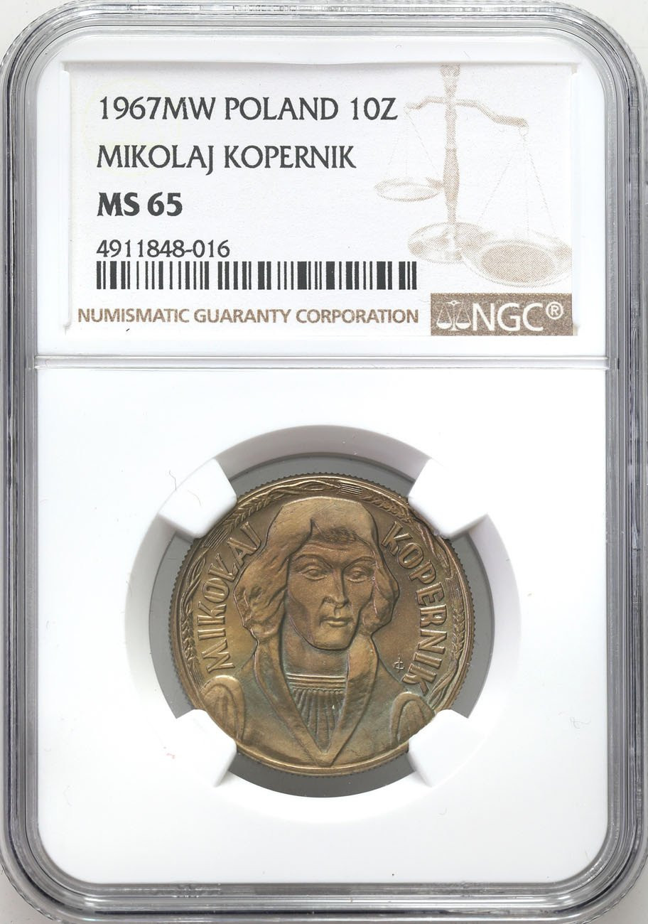 10 złotych 1967 Mikołaj Kopernik NGC MS65