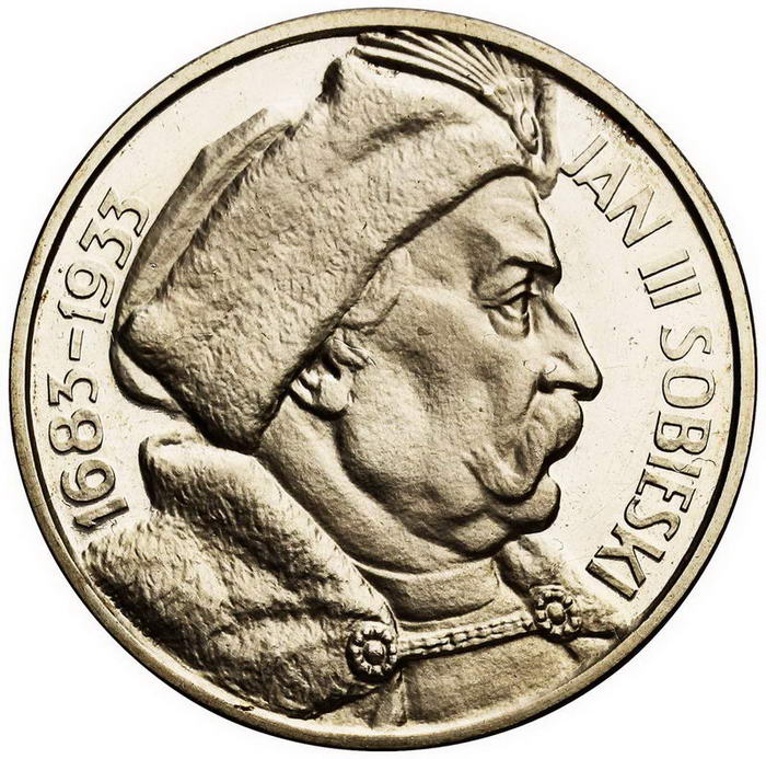 II RP. 10 złotych 1933, Jan III Sobieski, PRÓBA, srebro, stempel lustrzany z kolekcji W. Głuchowskiego