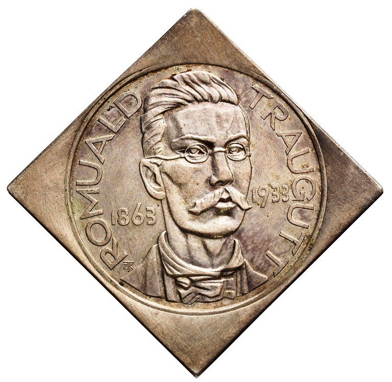 10 złotych 1933, Romuald Traugutt klipa, PRÓBA, srebro