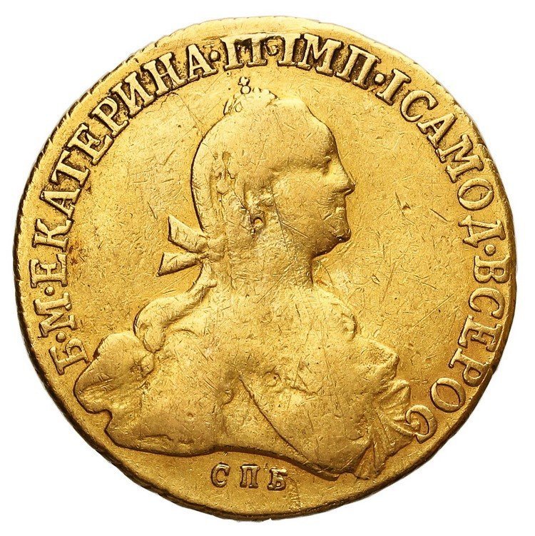 Rosja. Katarzyna II. 10 rubli 1775, Petersburg