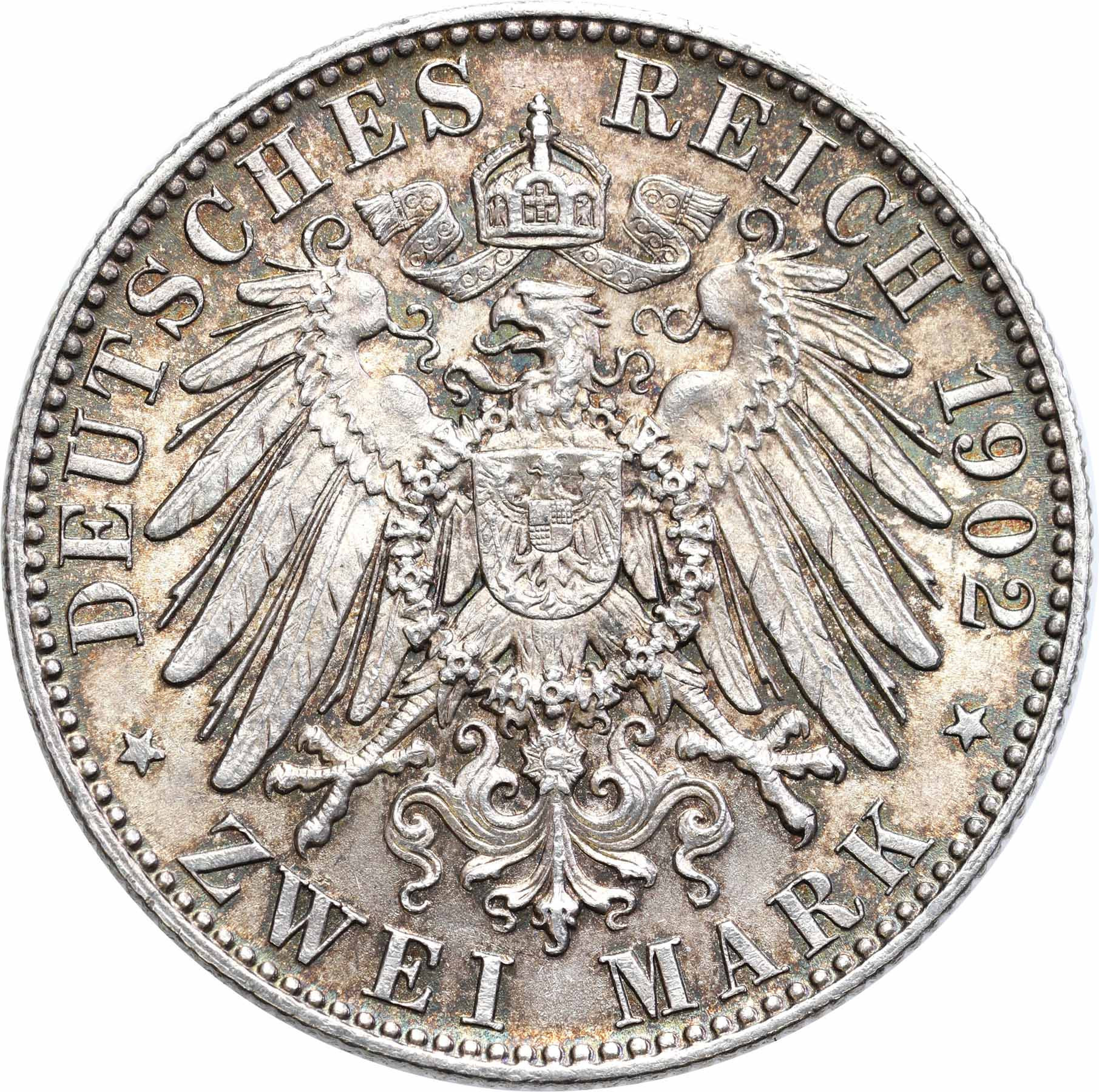 Niemcy, Saksonia. 2 marki 1902 E, Muldenhütten – PIĘKNE