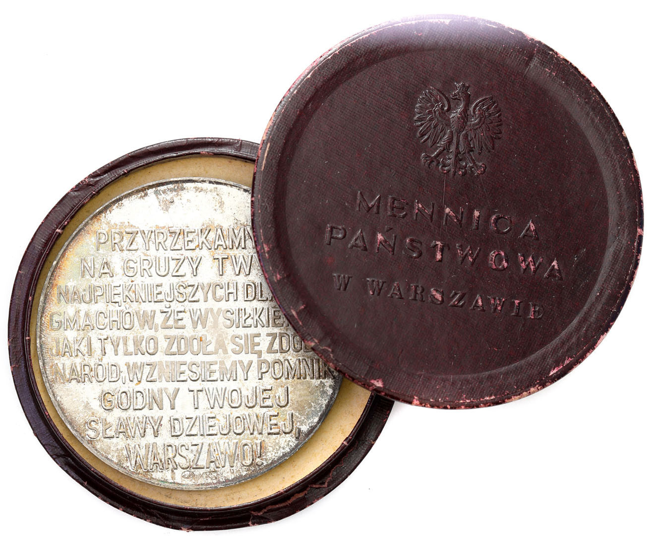 PRL. Medal Udostępnienie Zamku Królewskiego zwiedzającym 1979 w pudełku