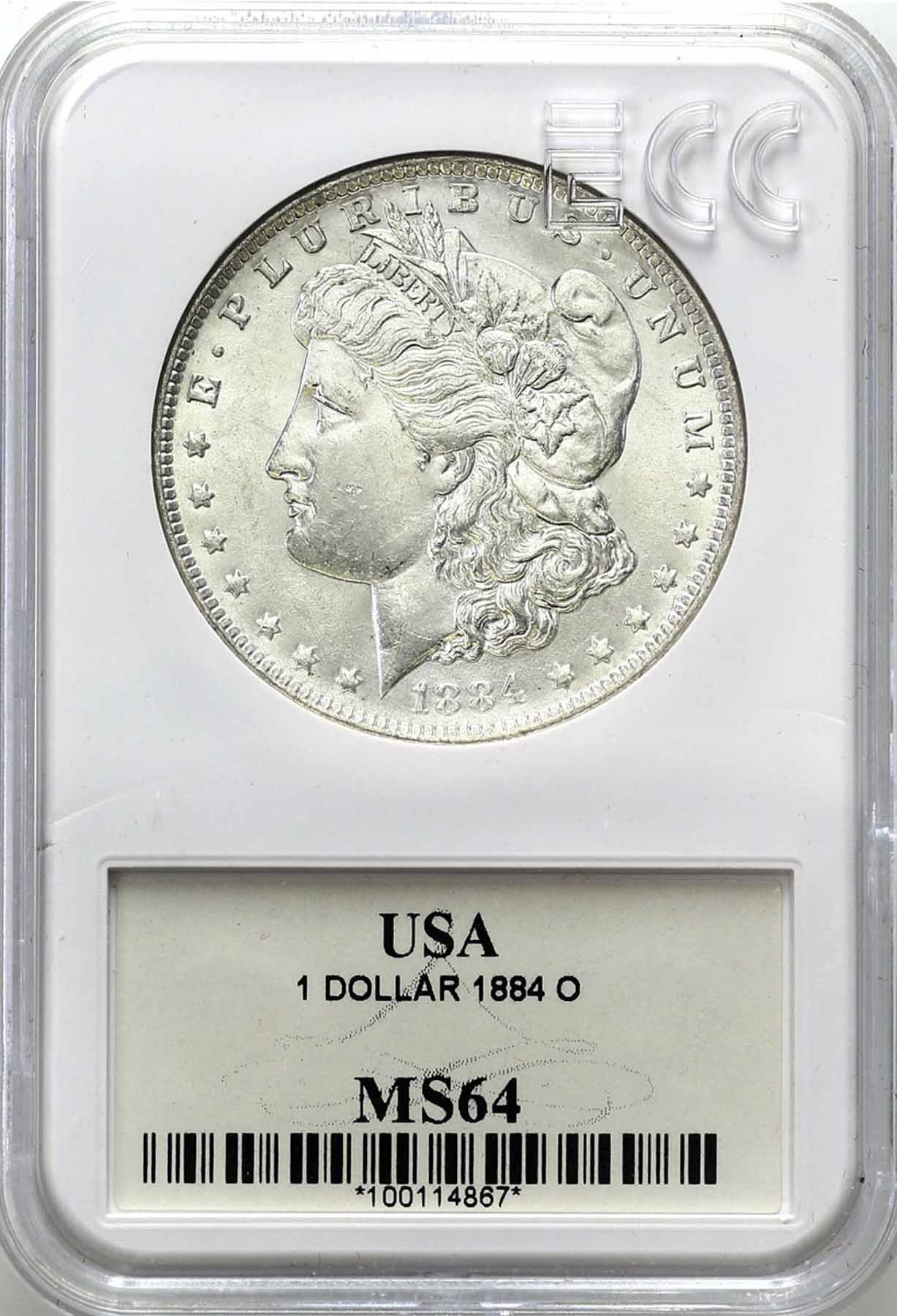 USA. Dolar 1884 O, Nowy Orlean GCN MS64 – PIĘKNY