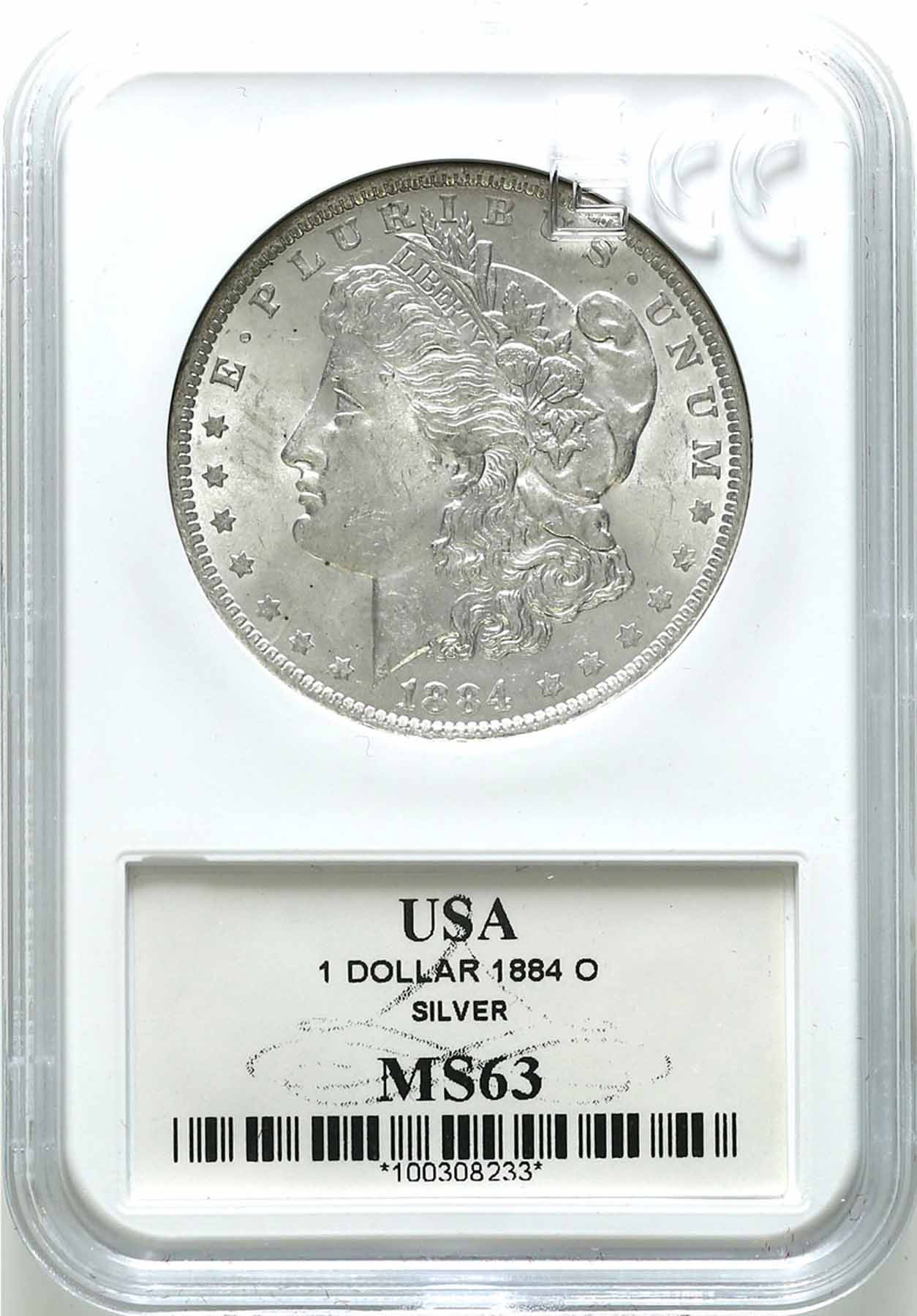 USA. Dolar 1884 O, Nowy Orlean GCN MS63 - PIĘKNY
