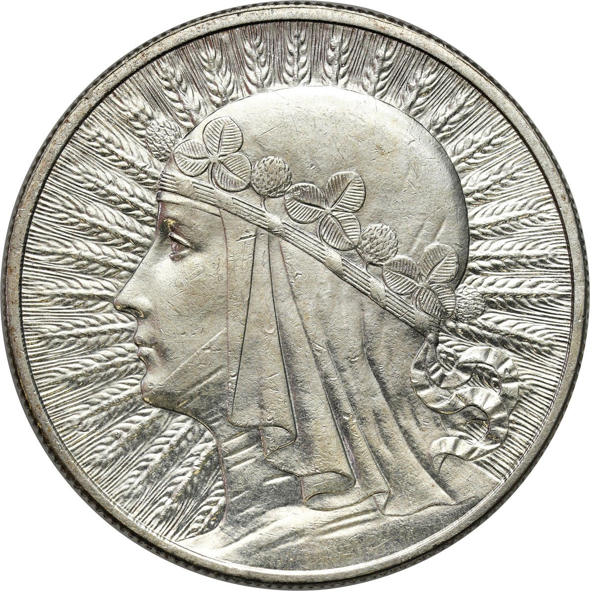 II RP. 10 złotych 1932 głowa kobiety (bez znaku mennicy)