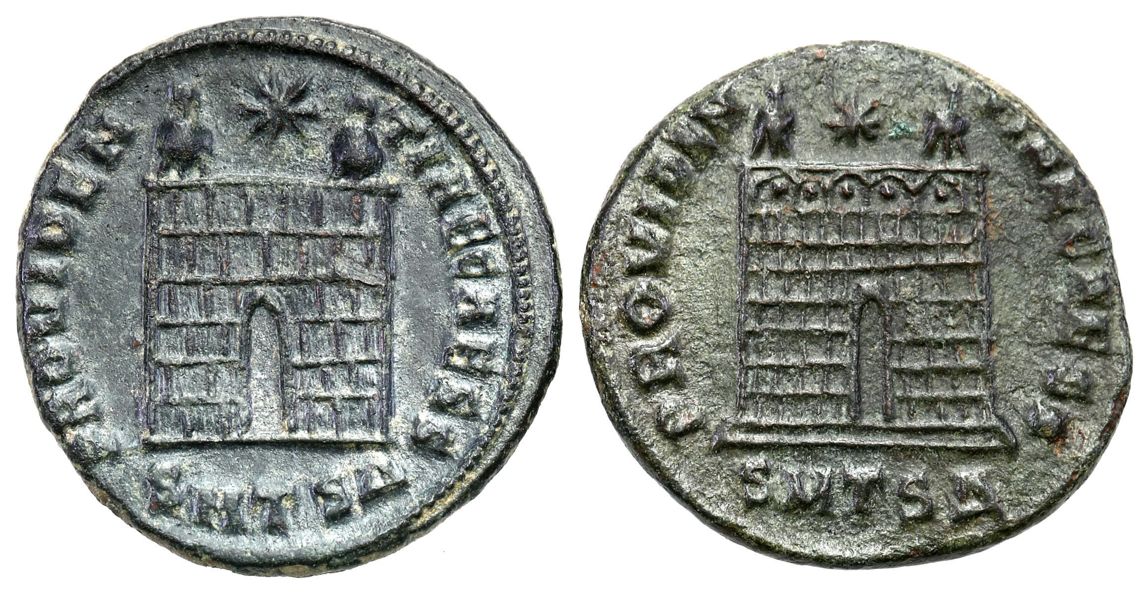 Cesarstwo Rzymskie, Follis Konstantyn II 337–340 n.e., Tesaloniki – zestaw 2 sztuk