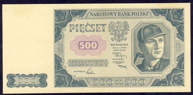 Banknot. Polska. 500 złotych 1 VII 1948, druk próbny