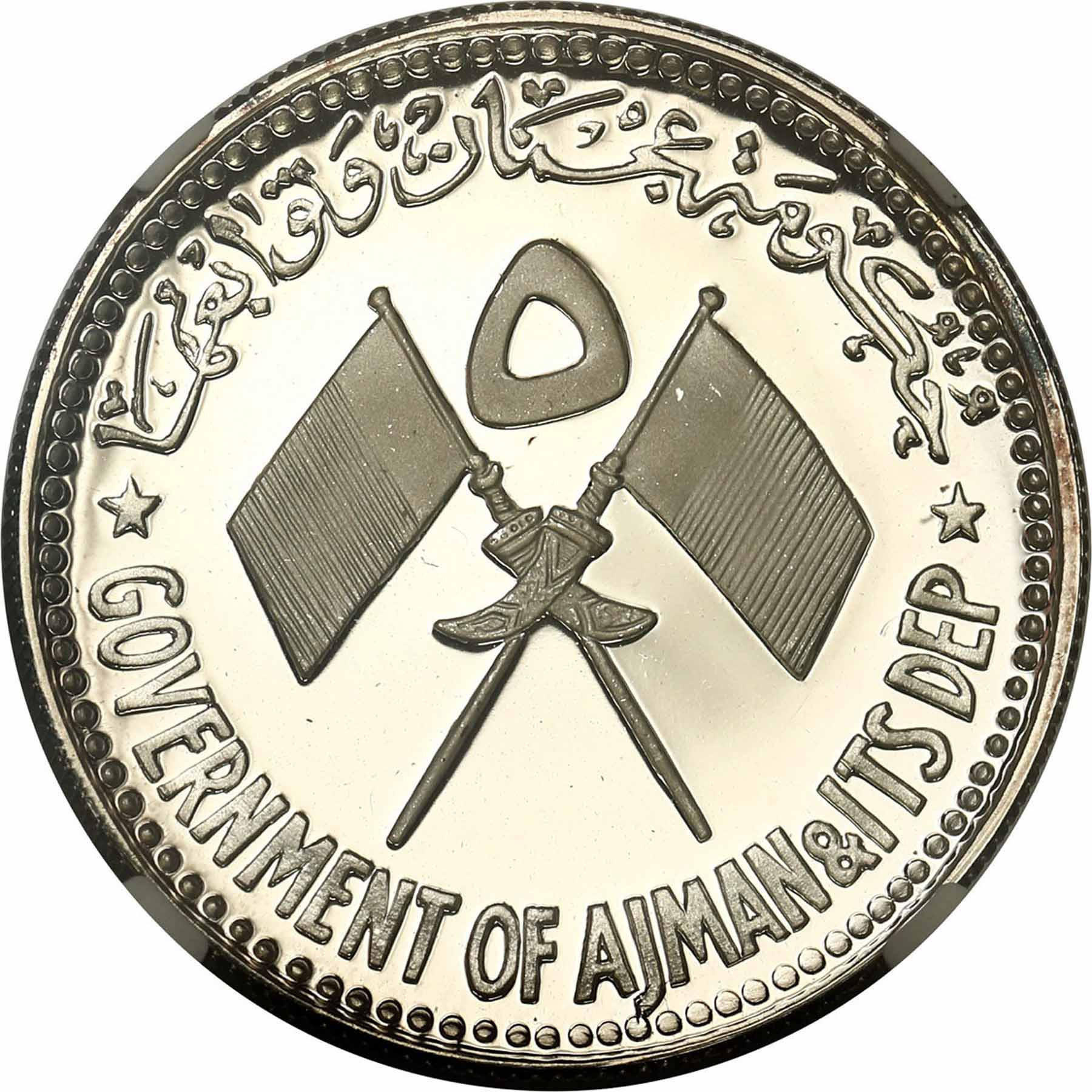 Ajman - Zjednoczone Emiraty Arabskie. 5 riyals Bertrand Russel (1970) NGC PF67 ULTRA CAMEO – RZADKIE