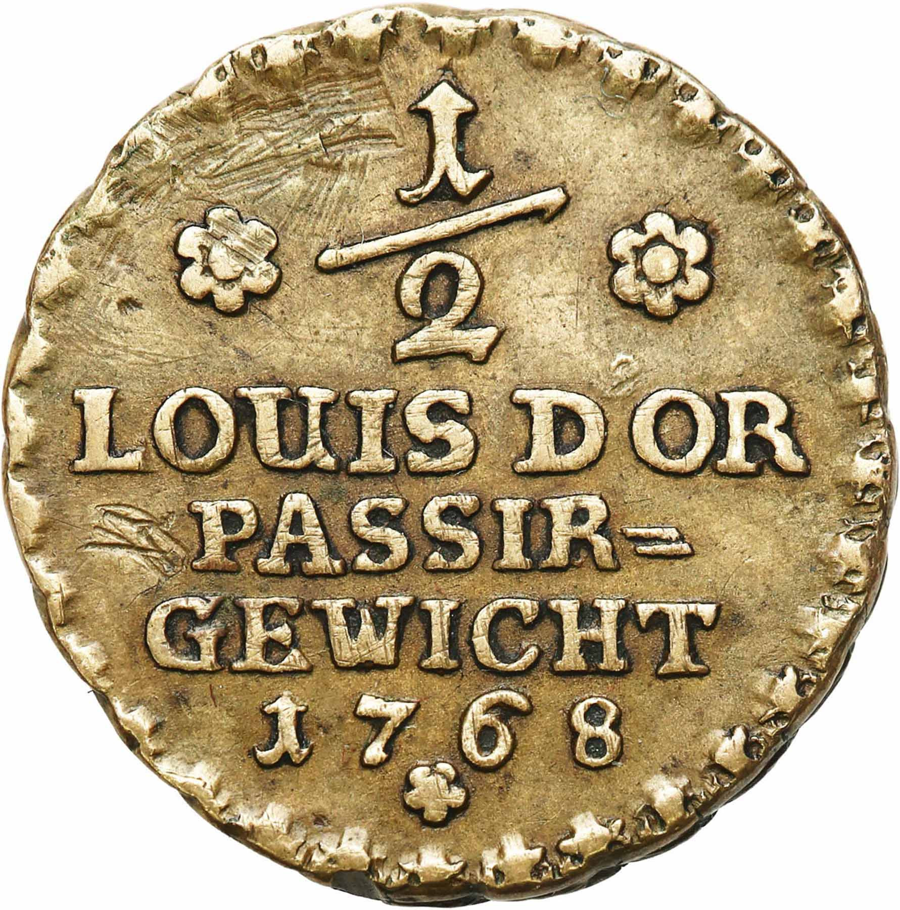 Francja. Odważnik na 1/2 Louis d’ora 1768