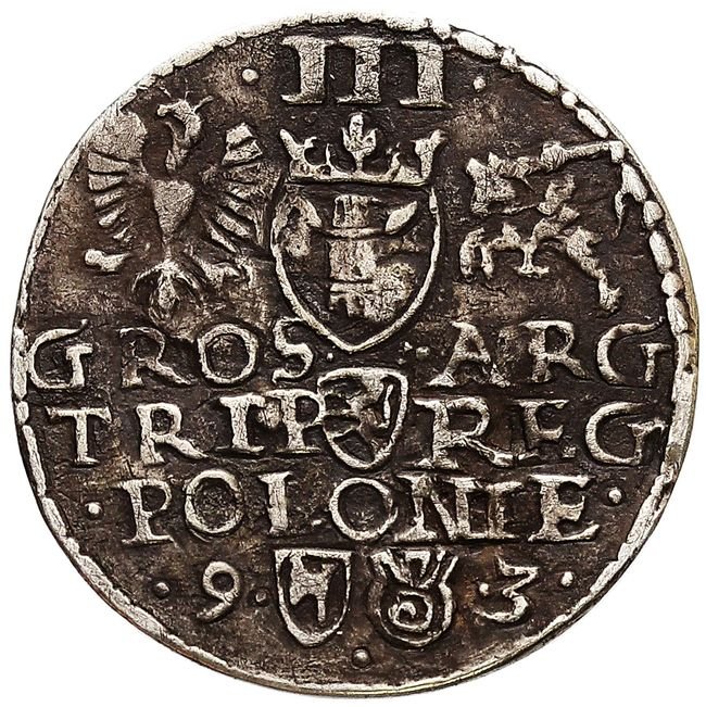 Zygmunt III Waza. Trojak 1593, Olkusz