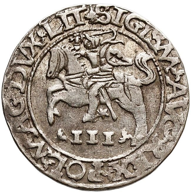Zygmunt II August. Trojak 1565, Tykocin