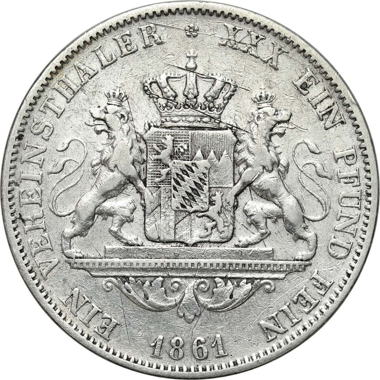 Niemcy, Bawaria. Maksymilian II Józef (1848-1864). Talar 1861