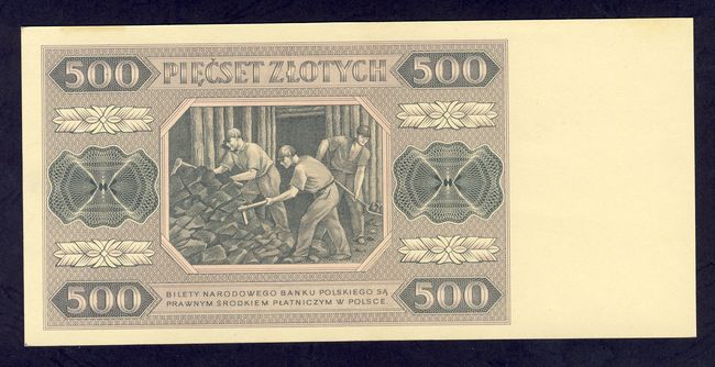 Banknot. Polska. 500 złotych 1 VII 1948, druk próbny