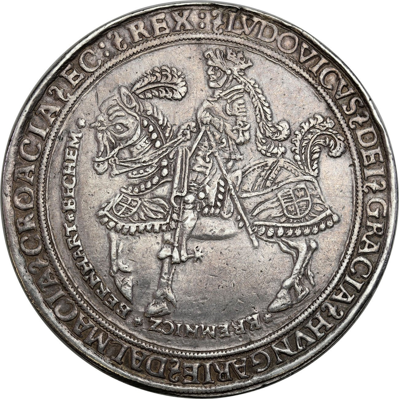 Węgry. Ludwig II. (1516-1526). 1 1/2 Schautaler (talara) 1525, Kremnica - RZADKOŚĆ