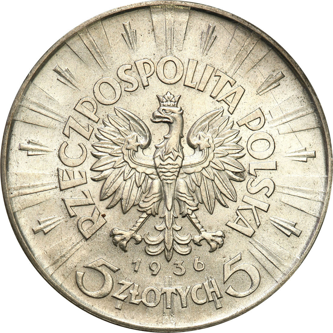 II RP. 5 złotych 1936 Piłsudski - ŁADNY