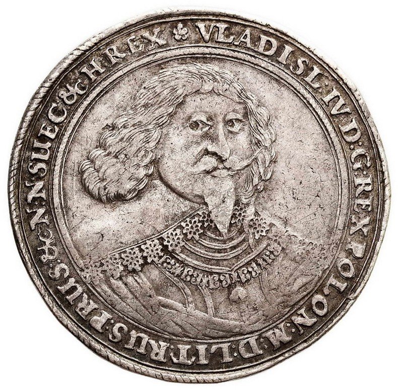 Władysław IV Waza. Talar 1637, Gdańsk popiersie na wprost
