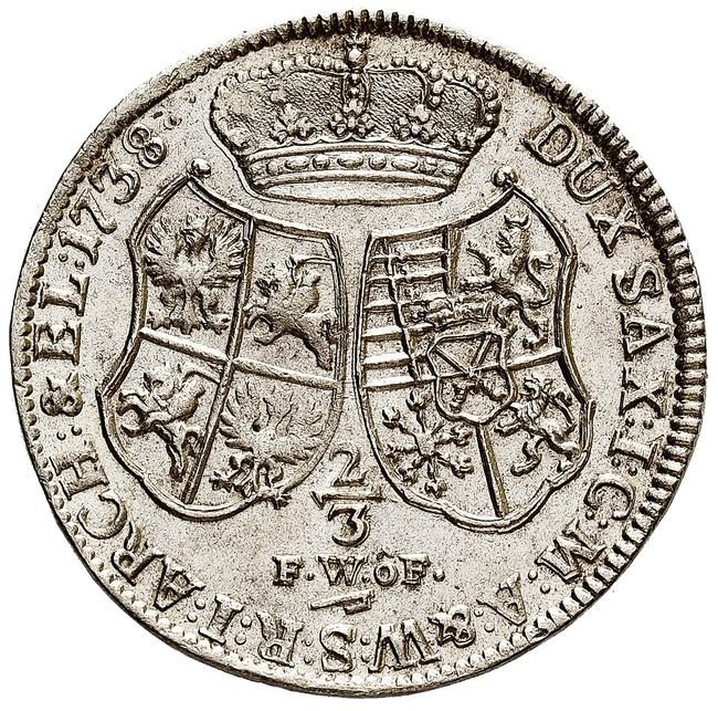 August III Sas. 2/3 talara 1738, Drezno