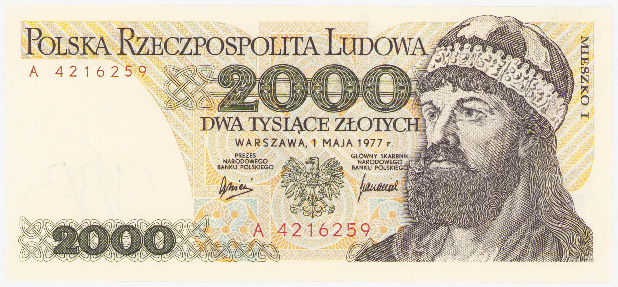 2.000 złotych 1977 seria A - RZADKI