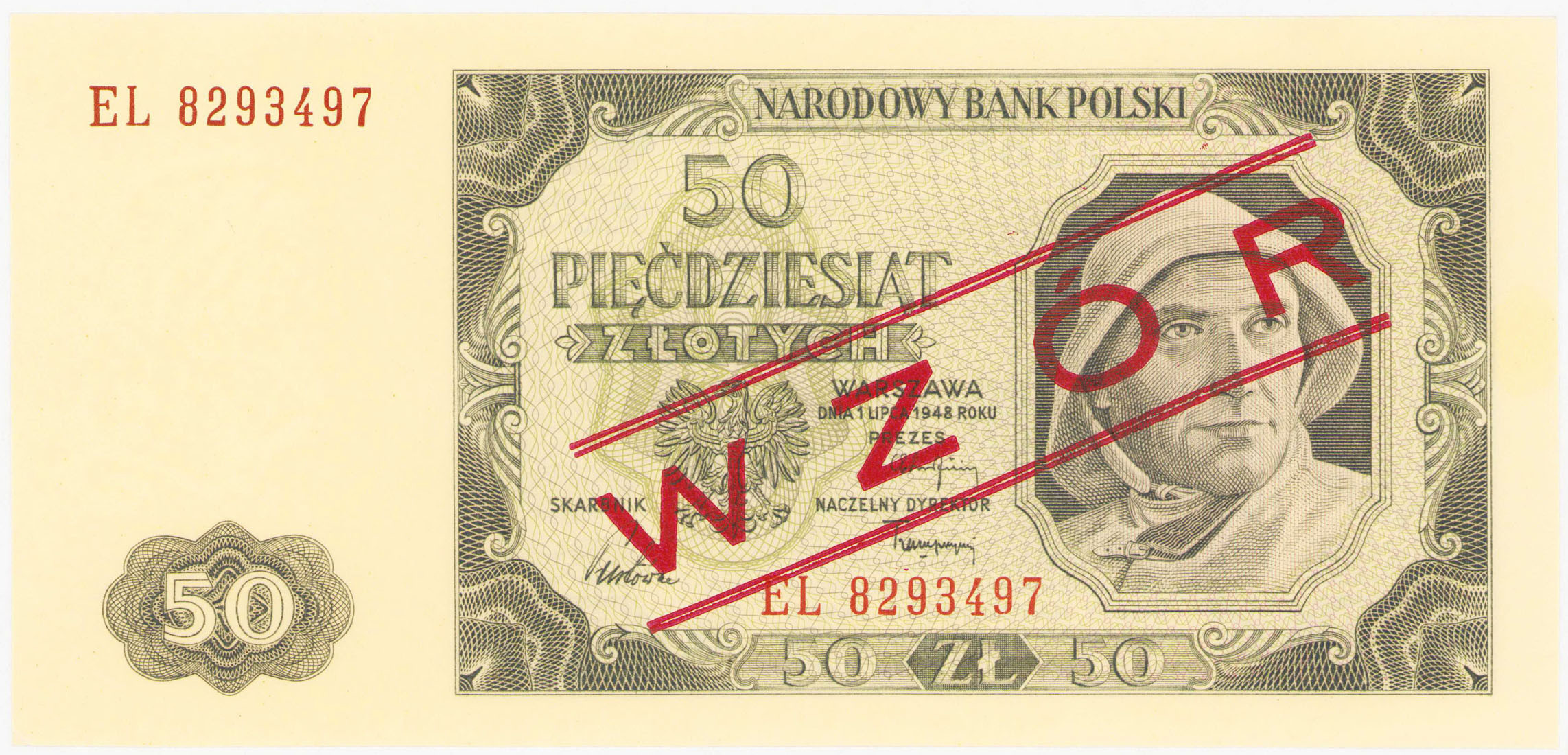  WZÓR 50 złotych 1948 seria EL