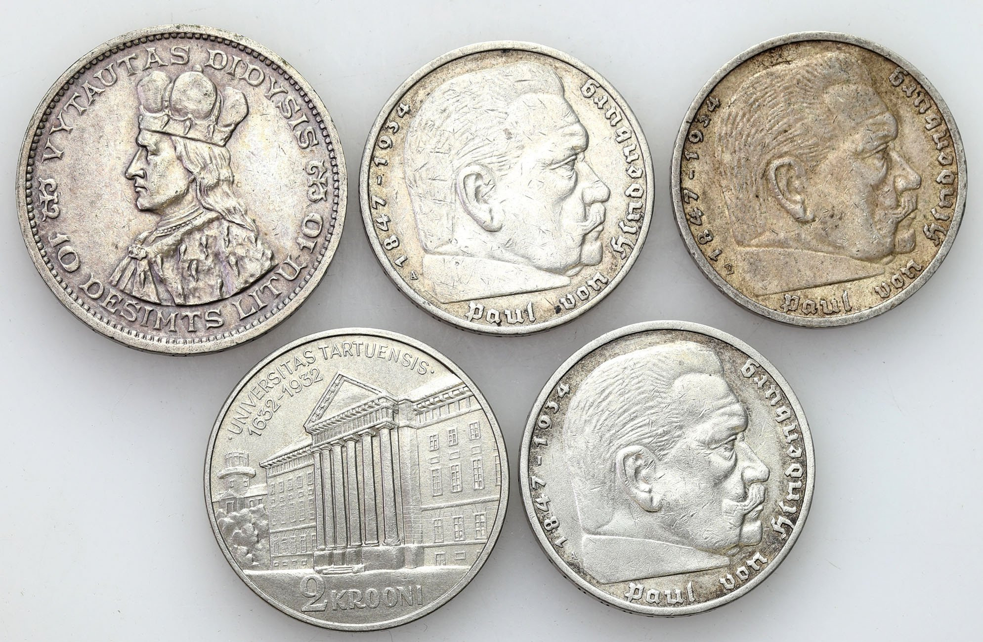 Europa – Niemcy, Estonia, Litwa, zestaw 5 monet