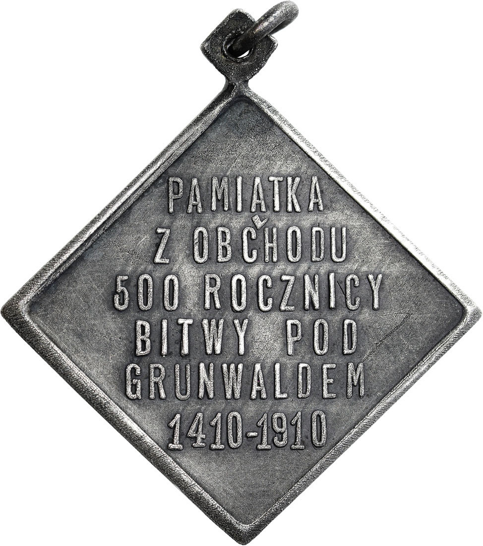 Polska pod zaborami. Medal 1910- 500 rocznica bitwy pod Grunwaldem Bardzo ładnie zachowany