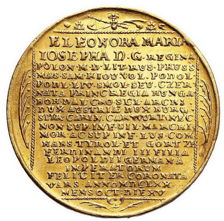 Michał Korybut Wiśniowiecki. Medal zaślubinowy wagi 2 dukatów 1670