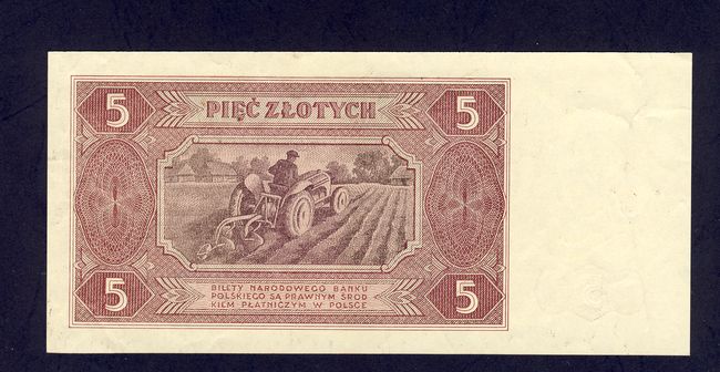 Banknot. Polska. 5 złotych 01.07.1948