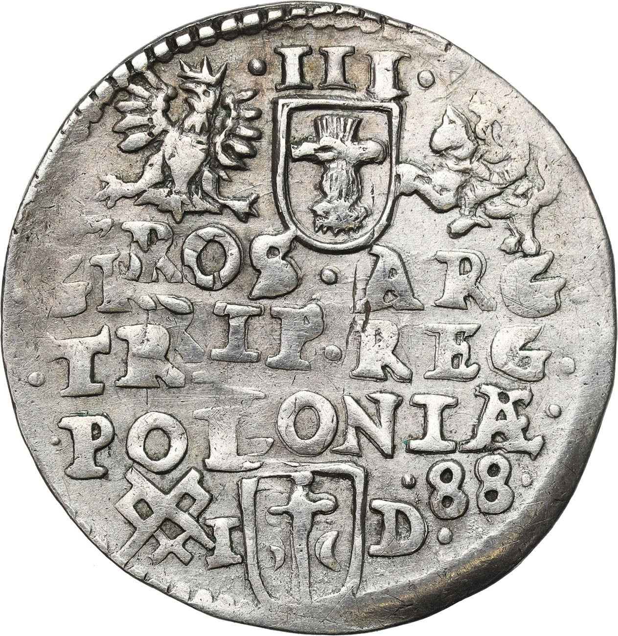 Zygmunt III Waza, Trojak 1588, Poznań - RZADSZY ROCZNIK
