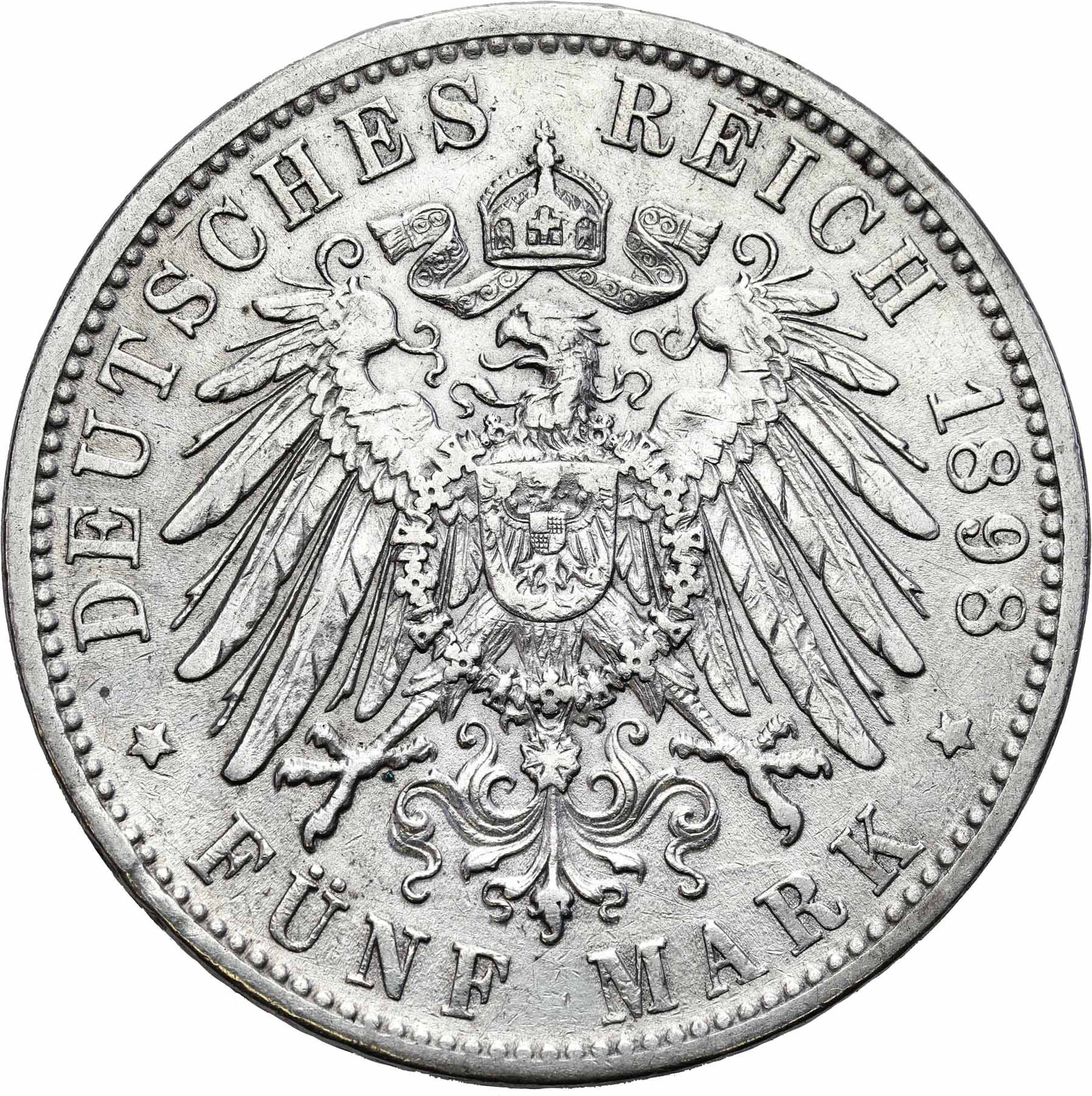 Niemcy, Bawaria. 5 marek 1898 D, Monachium