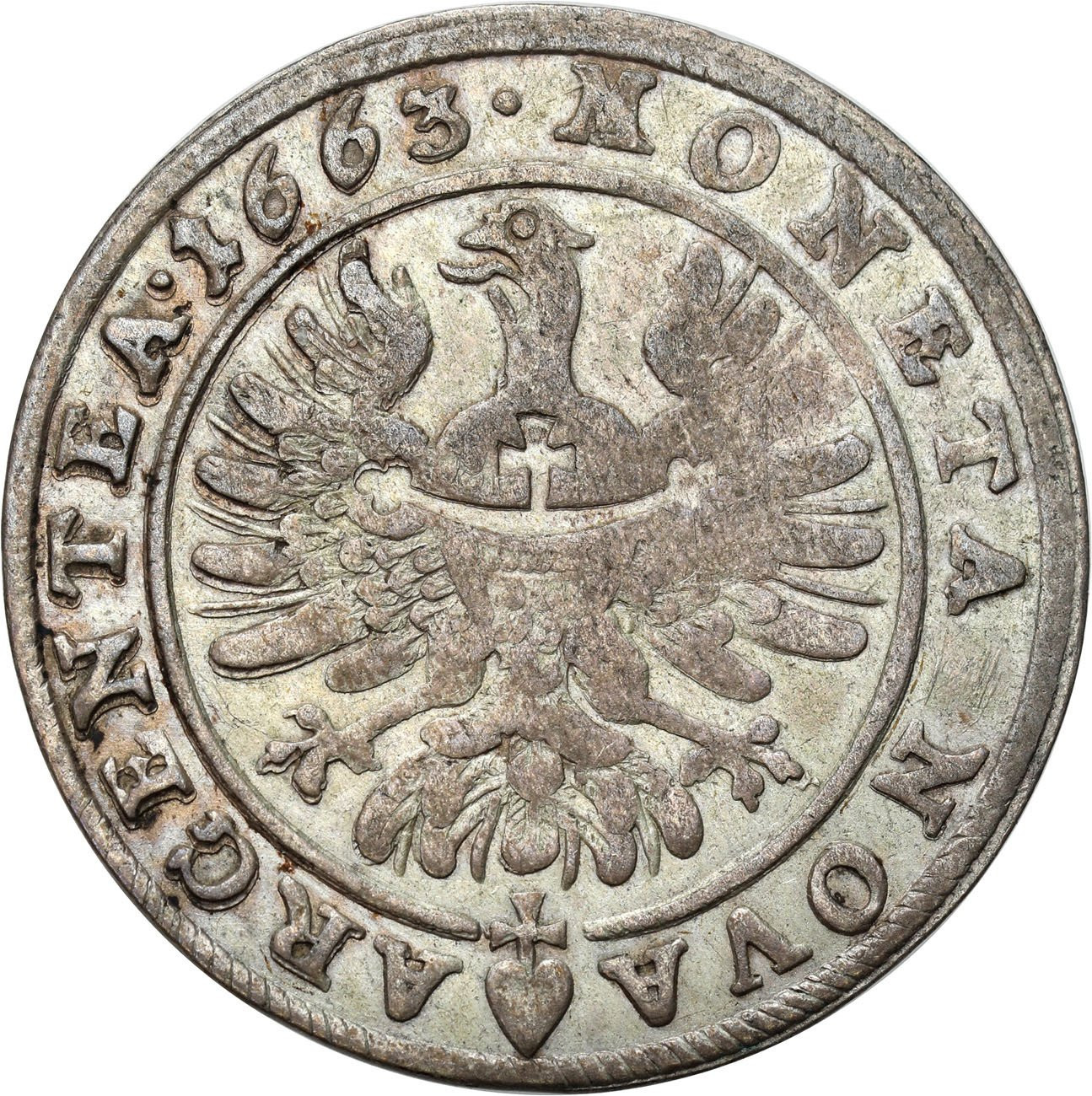 Śląsk. Księstwo Legnicko-Brzesko-Wołowskie. Krystian Wołowski (1639-1673). 15 krajcarów 1663, Brzeg