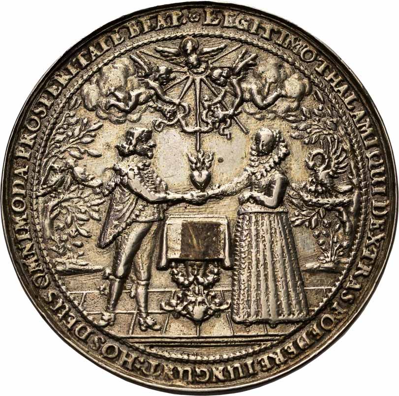 Władysław IV Waza. Medal zaślubinowy, Sebastian Dadler (ok. 1635 rok), Gdańsk
